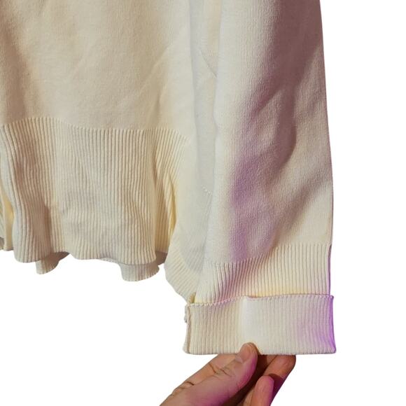 NWT Karen Scott Cream Cotton Cardigan 2X Plus Size 0130 - Picture 5 of 9